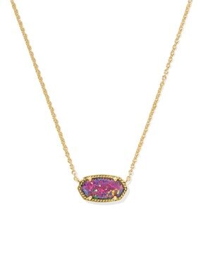 Kendra Scott Elisa Gold Pendant Necklace in Lavender Lab Grown Opal
